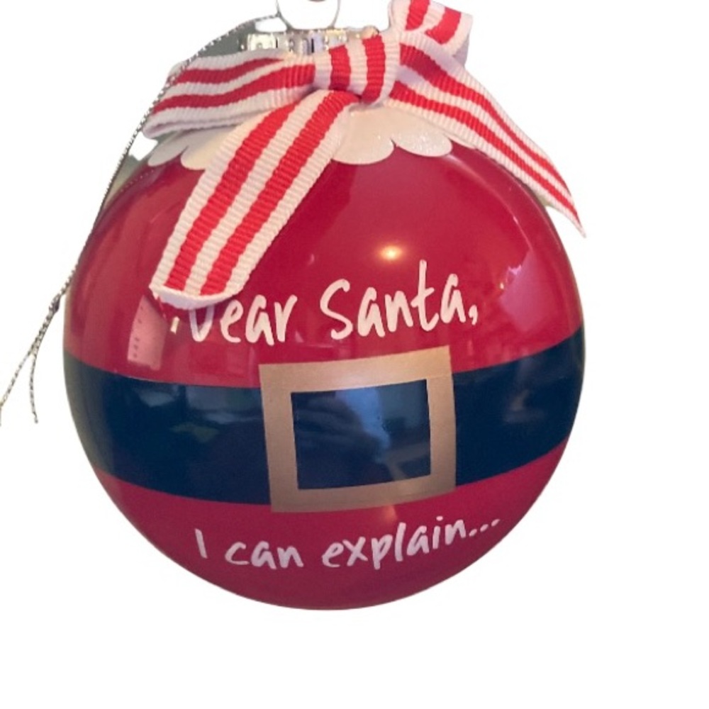 Personalized 4 inch Santa Ornament With Writing Pen